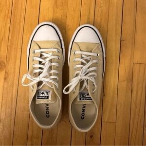 Converse All Star Low Top Sneakers - Beige and White